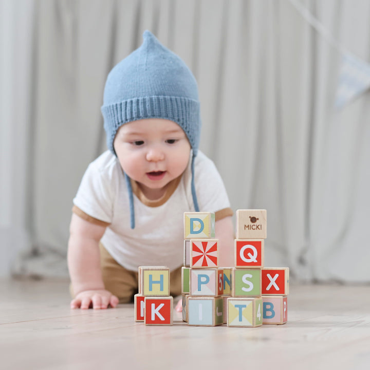 Micki - Wooden Alphabet Building Blocks, 36 pcs