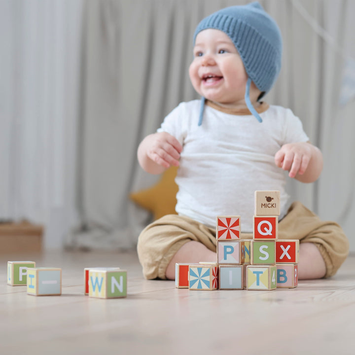 Micki - Wooden Alphabet Building Blocks, 36 pcs