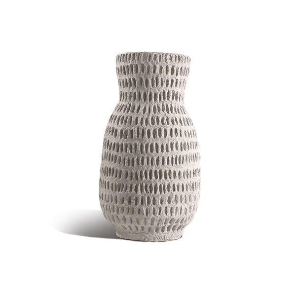 Matteurs Cotton Stone Vase Long Stem, Egg Shell, 36 cm