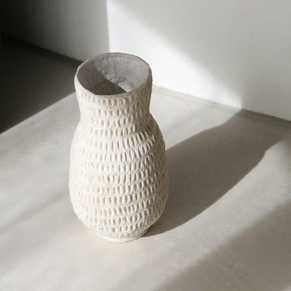 Matteurs Cotton Stone Vase Long Stem, Egg Shell, 36 cm