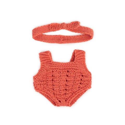 Miniland Clothing Eco Knitted Rompers and Hairband, 21 cm (21 cm Doll)