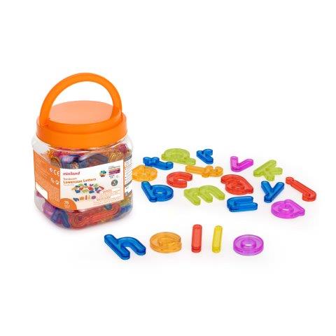 Miniland Aptitude Translucent Lowercase Letters, 76 pcs