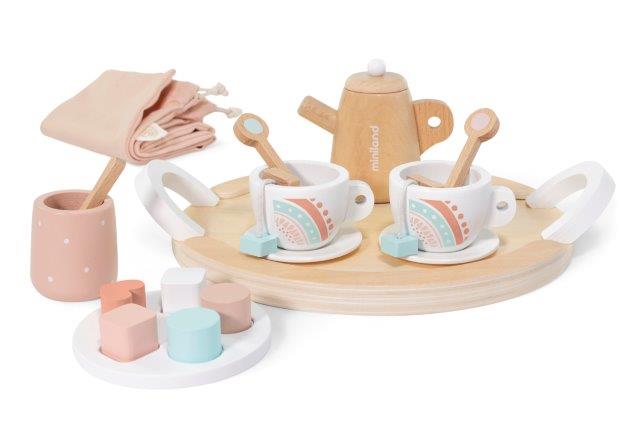 Miniland Doll Wooden Tea Set, 19 pcs