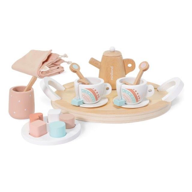 Miniland Doll Wooden Tea Set, 19 pcs