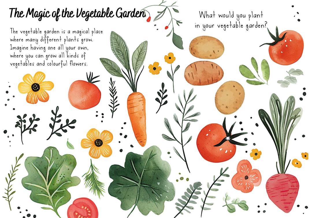 Sassi Magic Water Puzzle &amp; Book Set - Vegetable Garden
