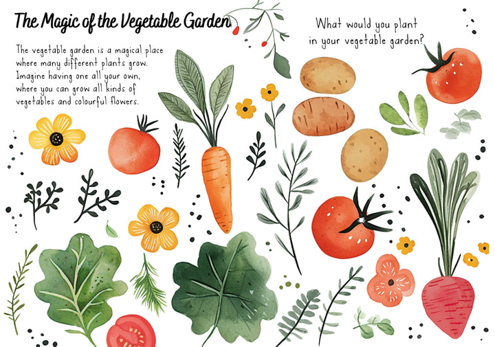 Sassi Magic Water Puzzle &amp; Book Set - Vegetable Garden
