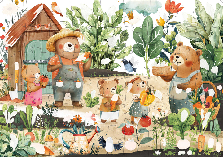 Sassi Magic Water Puzzle &amp; Book Set - Vegetable Garden