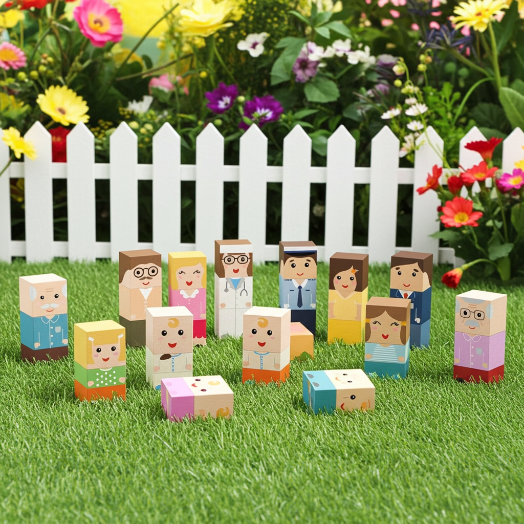 Imagine That Intergenerational Family Wooden Blocks, 42 pcs