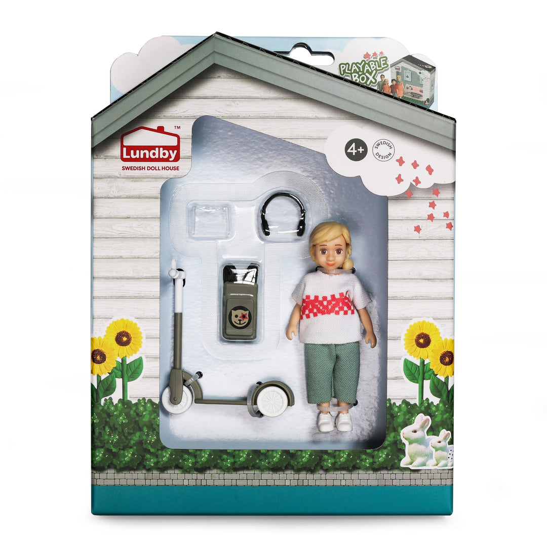 Lundby Doll House Doll - Girl with Scooter