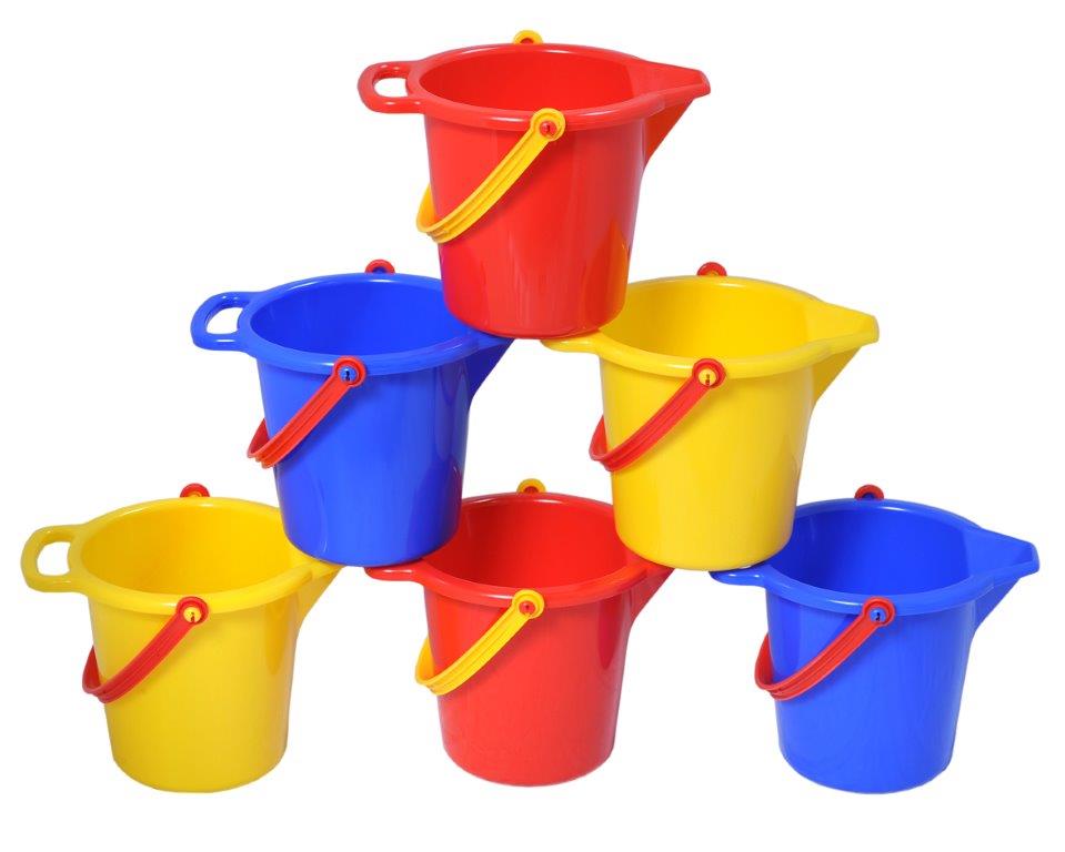 Plasto Bucket with Spout, 16.5 cm, 6 pcs