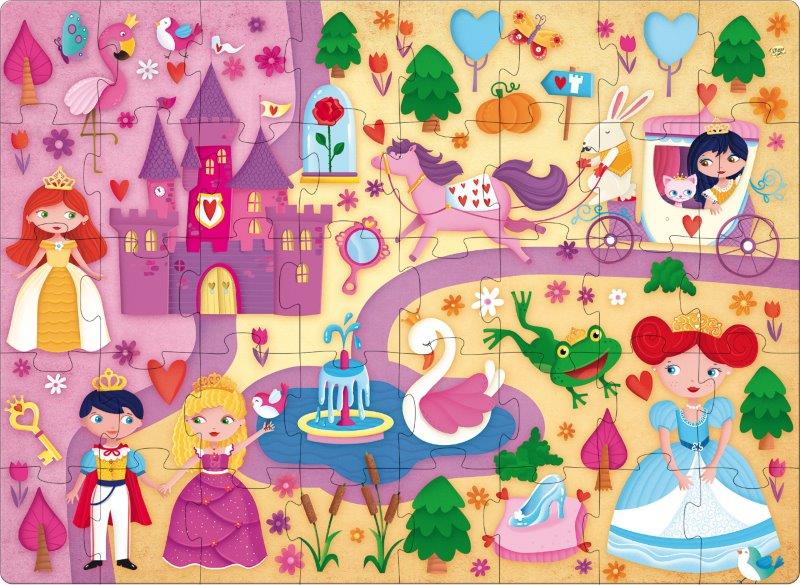 Sassi 3D Puzzle and Book Set - The Princesses, 40 pcs