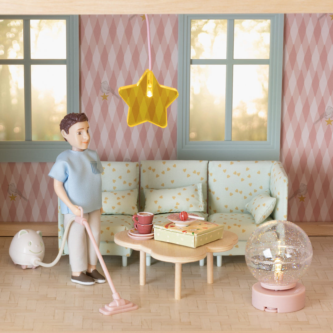 Lundby Doll House Accessories - Star Ceiling Lamp &amp; Beanbag Set