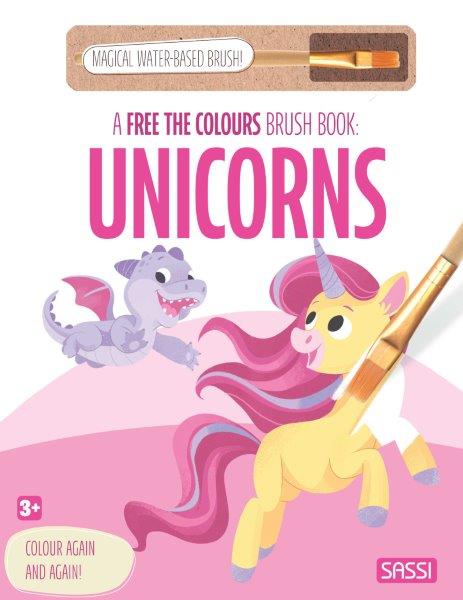 Sassi Free the Colours Reusable Paint Brush Book - Unicorns