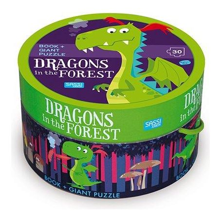 Sassi Book and Giant Puzzle - Dragon in the Forest, 30 pcs