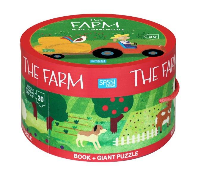 Sassi Giant Puzzle & Book Set - Farm Friends,  30 pcs