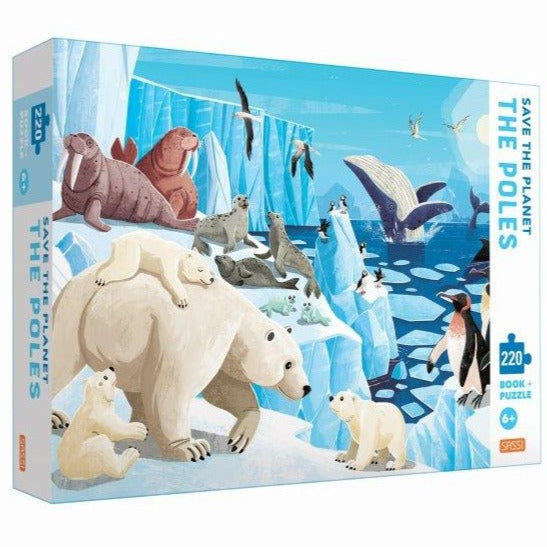 Sassi Save the Planet - The Poles Puzzle and Book Set, 220 pcs