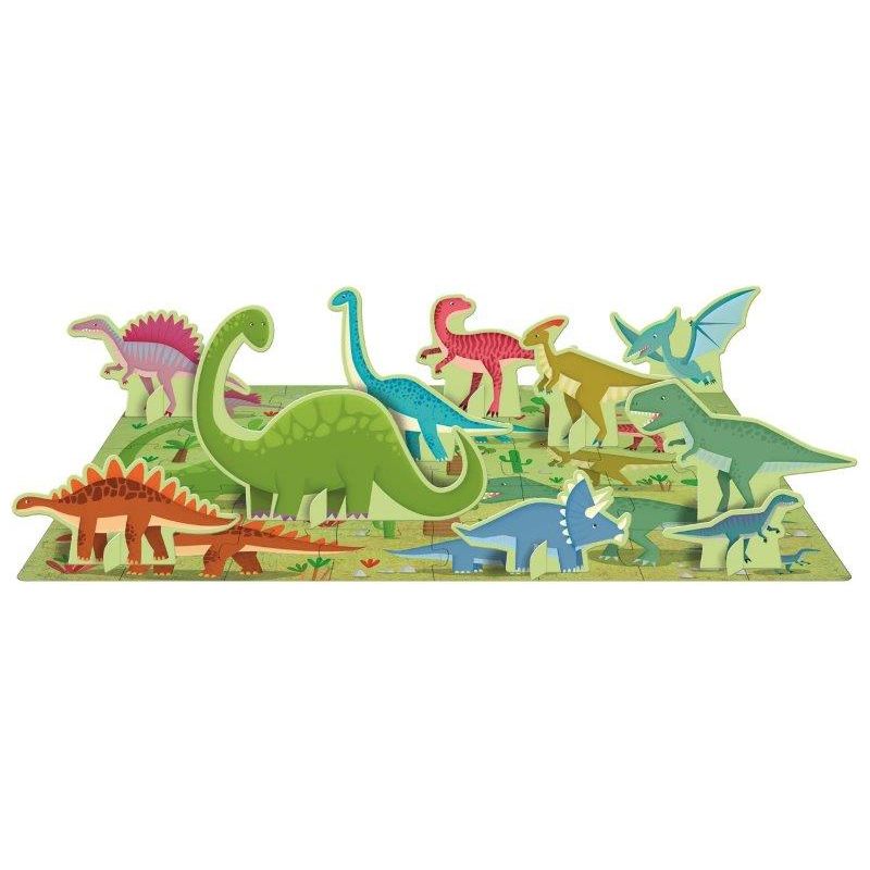 Sassi 3D Puzzle and Book Set - Learn Words Dinosaurs, 40 pcs