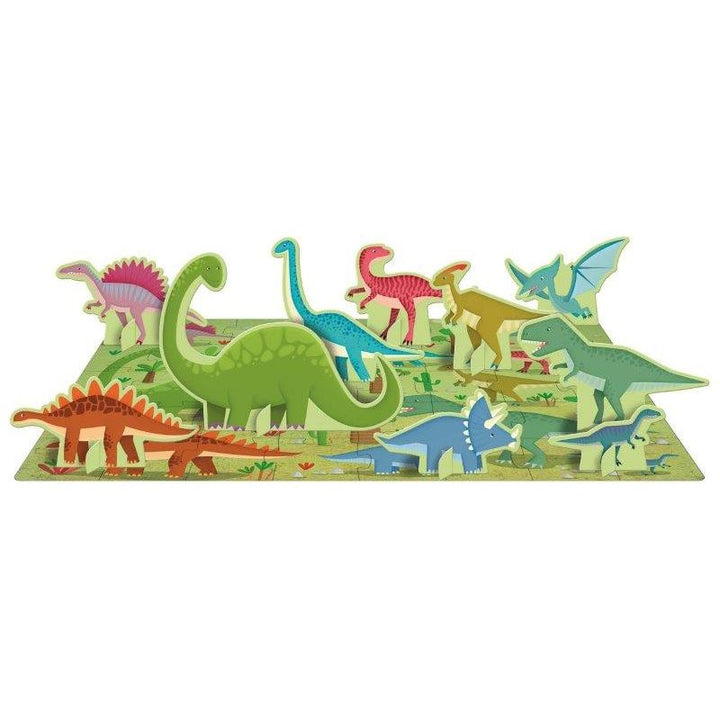 Sassi 3D Puzzle and Book Set - Learn Words Dinosaurs, 40 pcs