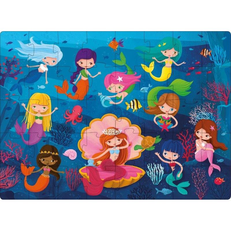 Sassi 3D Puzzle and Book Set - Learn Numbers Mermaids, 40 pcs