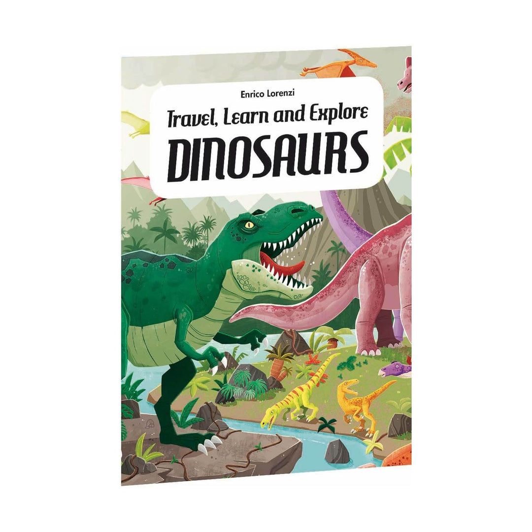 Sassi Travel, Learn and Explore - Puzzle and Book Set - Dinosaurs, 205 pcs