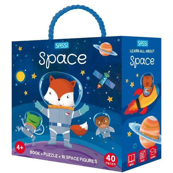 Sassi 3D Puzzle and Book Set - Space, 40 pcs
