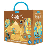 Sassi 3D Puzzle and Book Set - Egypt, 40 pcs