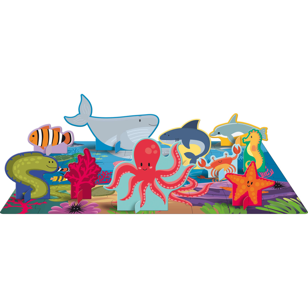 Sassi 3D Puzzle and Book Set - The Sea, 40 pcs