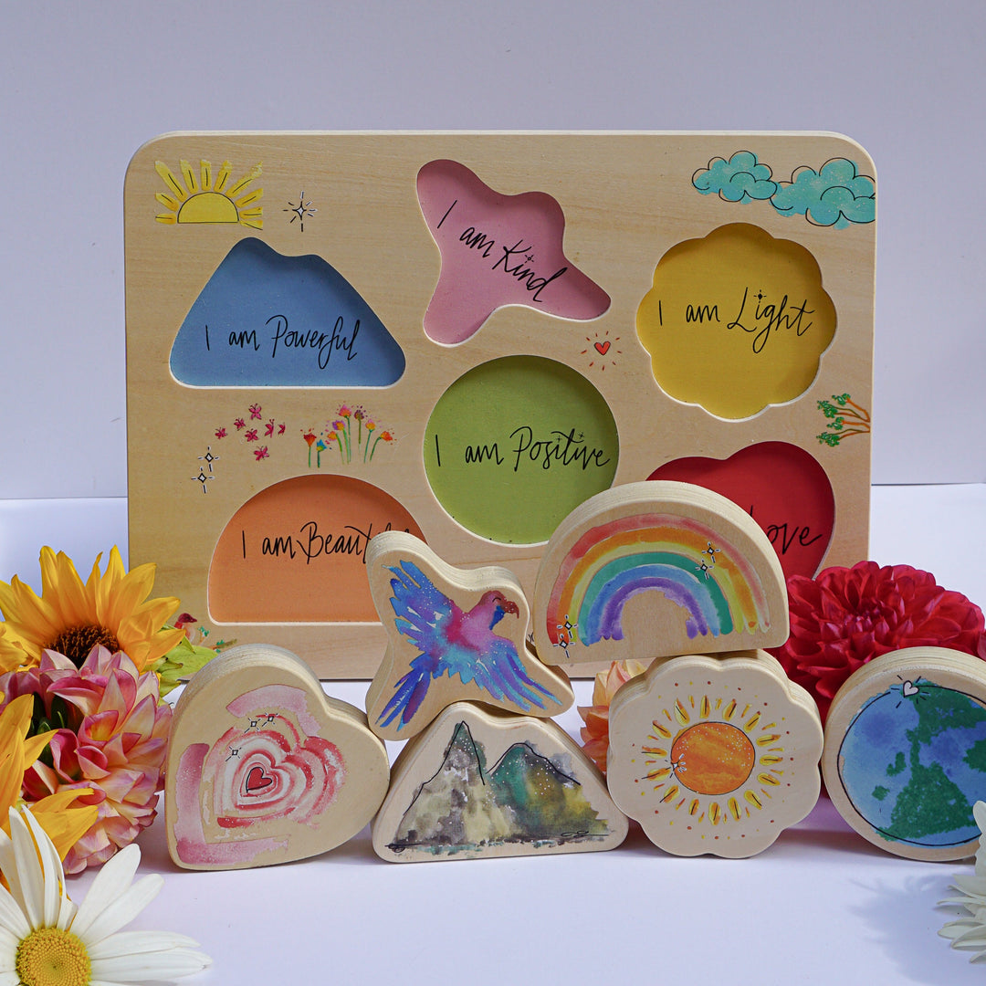 SunChild Affirmation Wooden Puzzle, 6 pcs