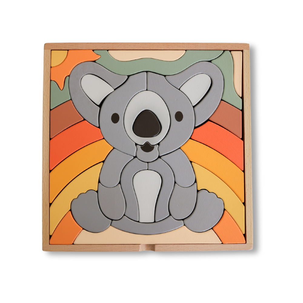 Stellavan & Papa - 3-in-1 Large Block Puzzle, Koala