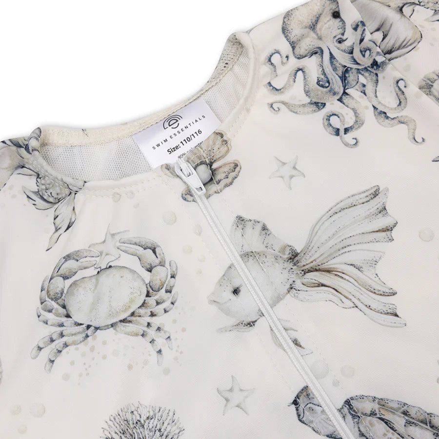 Swim Essentials UV Girls Long Sleeved Swimsuit Rashguard, Sea Life