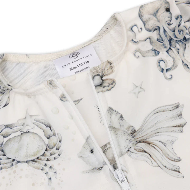 Swim Essentials UV Girls Long Sleeved Swimsuit Rashguard, Sea Life