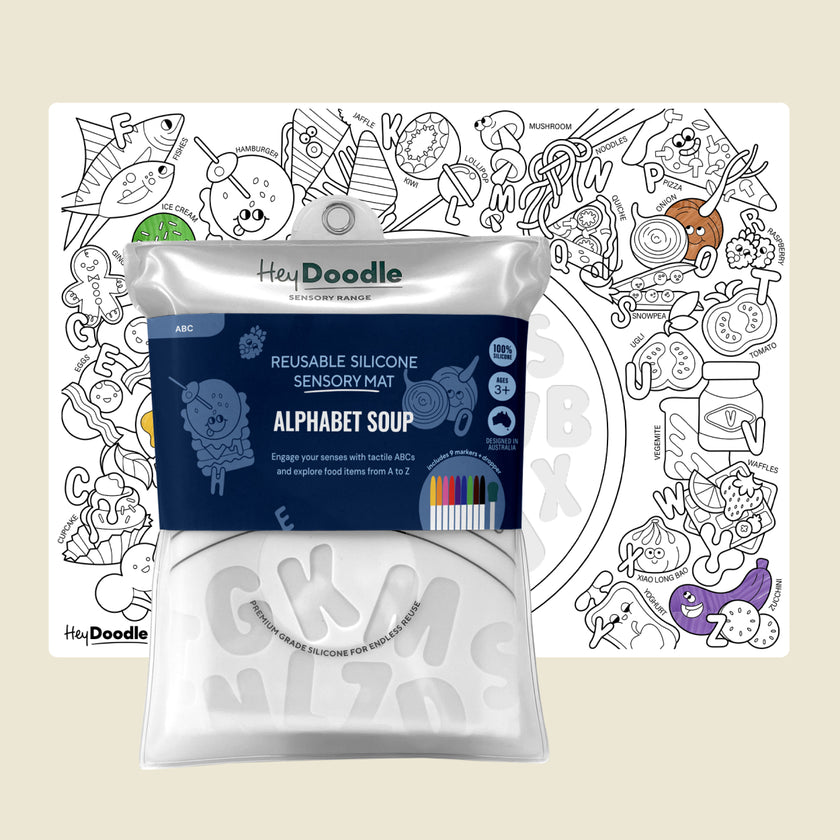 HeyDoodle - Sensory Colouring &amp; Doodle Mat - Alphabet Soup
