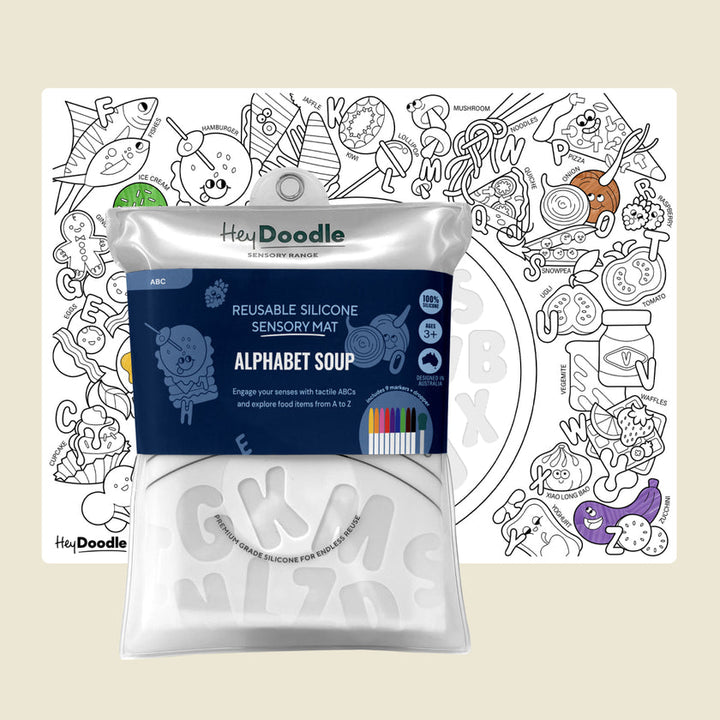 HeyDoodle - Sensory Colouring &amp; Doodle Mat - Alphabet Soup