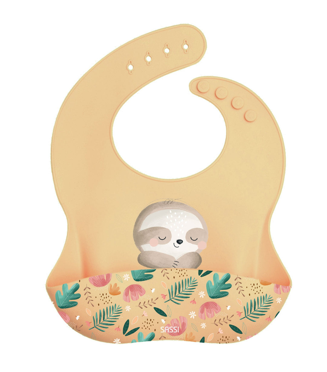 Sassi Silicone Bib - Gnawy The Sloth