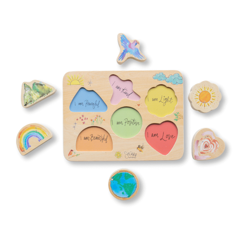 SunChild Affirmation Wooden Puzzle, 6 pcs