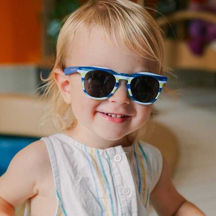 Frankie Ray Toddler Sunglasses -  Tyler, Crystal Blue Stripe