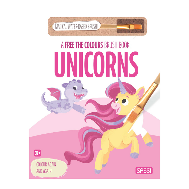 Sassi Free the Colours Reusable Paint Brush Book - Unicorns
