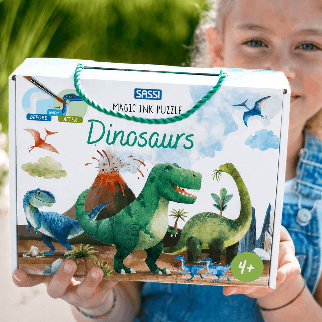 Sassi Magic Water Puzzle &amp; Book Set - Dinosaurs