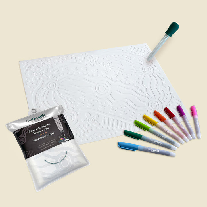 HeyDoodle - Sensory Colouring &amp; Doodle Mat - Whispering Waters