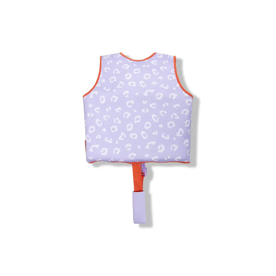 Swim Essentials Kids Swimming Vest - Lilac Leopard, 3-6 yrs