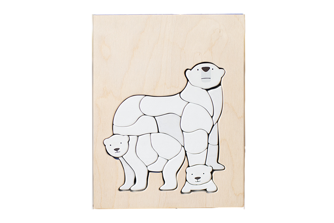 Eguchi Wooden Polar Bear Puzzle, 25 cm