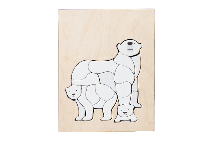 Eguchi Wooden Polar Bear Puzzle, 25 cm