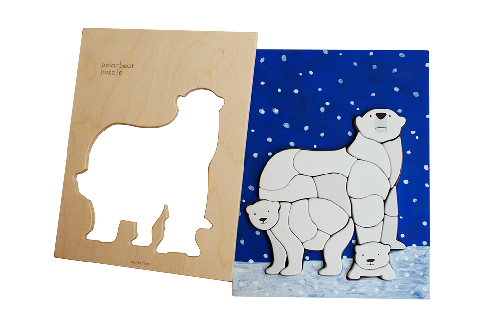 Eguchi Wooden Polar Bear Puzzle, 25 cm