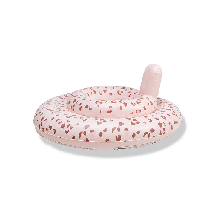 Swim Essentials Inflatable Baby Swimseat - Old Pink Leopard, 0-1 yrs