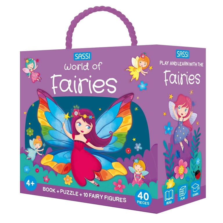 Sassi 3D Puzzle and Book Set - Learn Fairies, 40 pcs