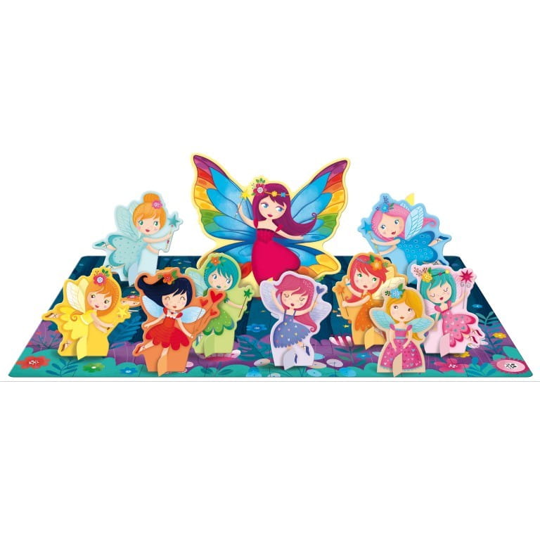 Sassi 3D Puzzle and Book Set - Learn Fairies, 40 pcs