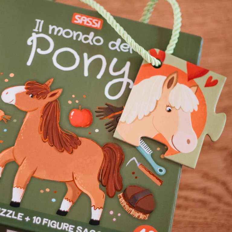 Sassi 3D Puzzle and Book Set - Ponies, 40 pcs
