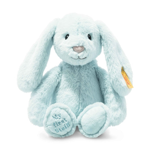 Steiff Soft Cuddly Friends My first Steiff Hoppie rabbit - pale blue, 26 cm