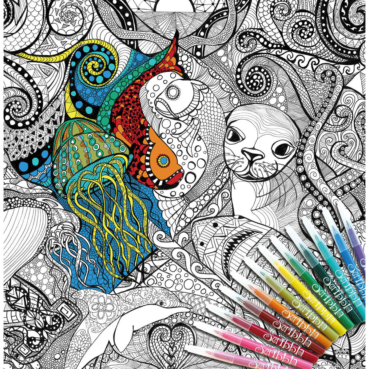 Oceans Dreaming Colouring In Poster Kit