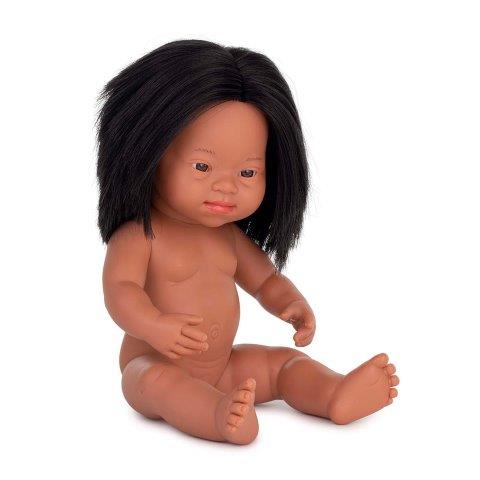 Miniland Latin American Girl Doll with Down syndrome, 38 cm